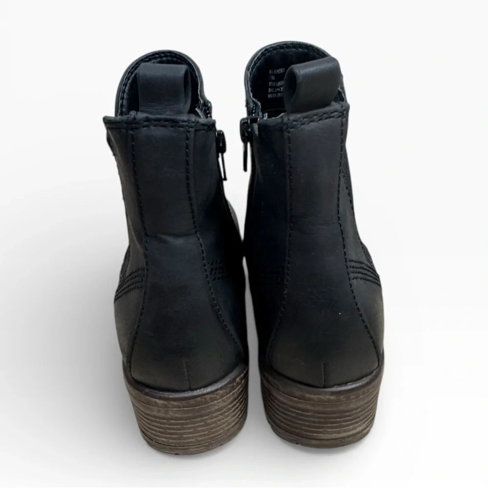 Crown Vintage Blondey Chelsea Zipped Ankle Boots Black Womens US Size 7